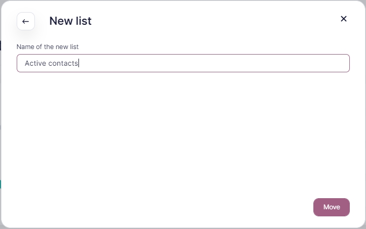 create a new list for imported contacts.