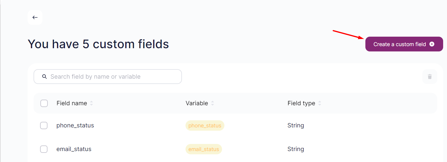 Click on Create a Custom Field.