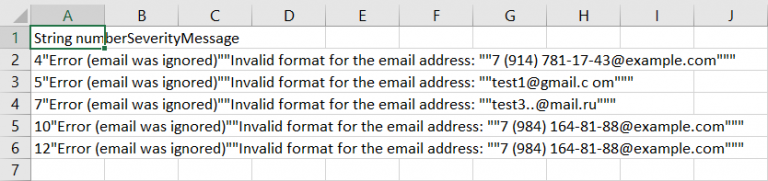 csv report format.