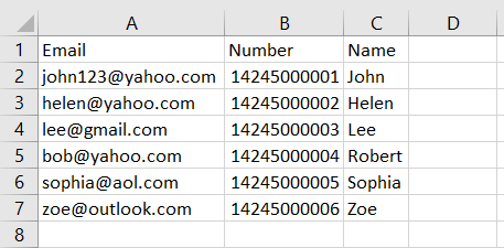 How does the document look like in Excel.