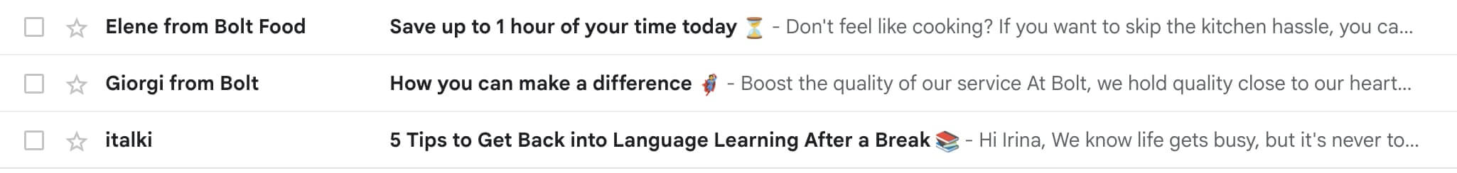 Some examples of emojis in email subject lines