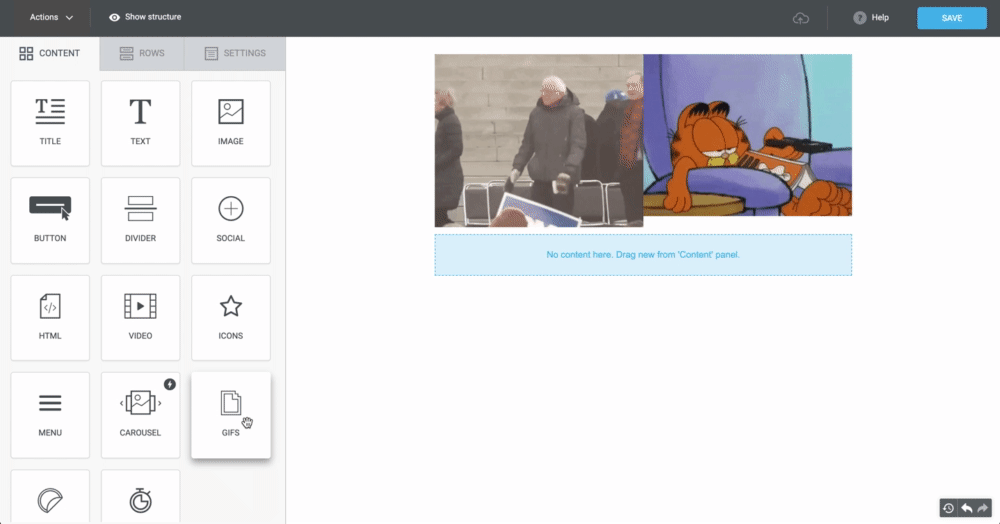 Embedding a Gif Image in the Selzy Builder