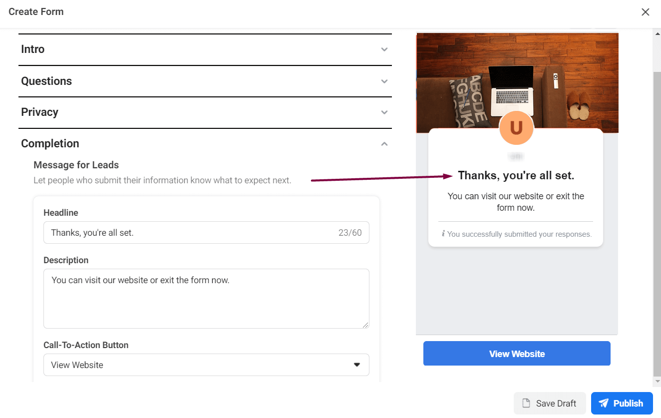 The preview on the right will help you see what your form will look like to the users.