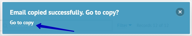 The link opening the copy that you’ll see after clicking the Create a Copy button.