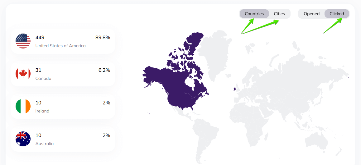 View click geography in Selzy