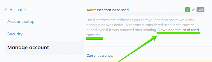 Manage Account menu with the Download button.