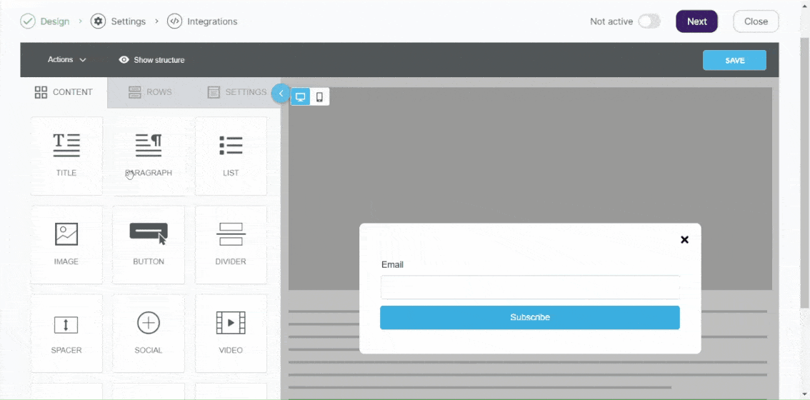 Subscription forms builder in Selzy