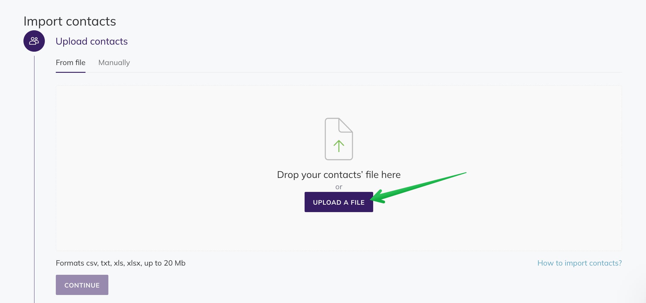 Importing contacts to Selzy.