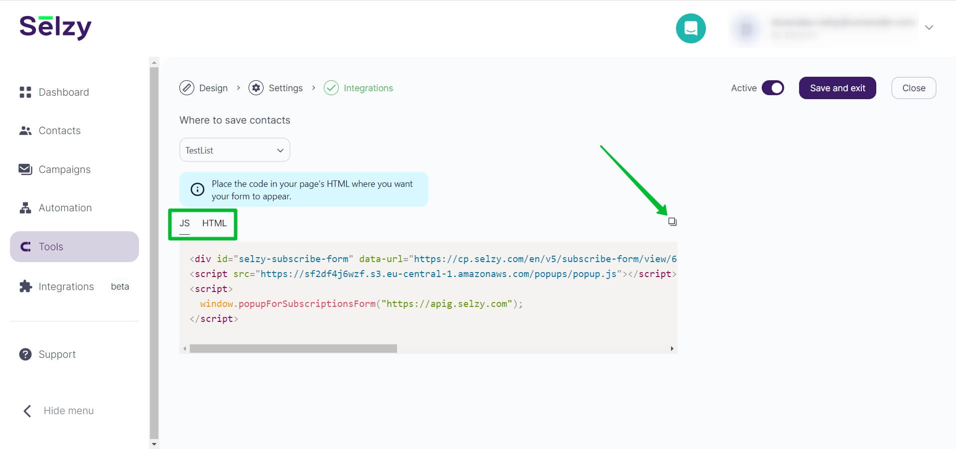 Different code versions for the form