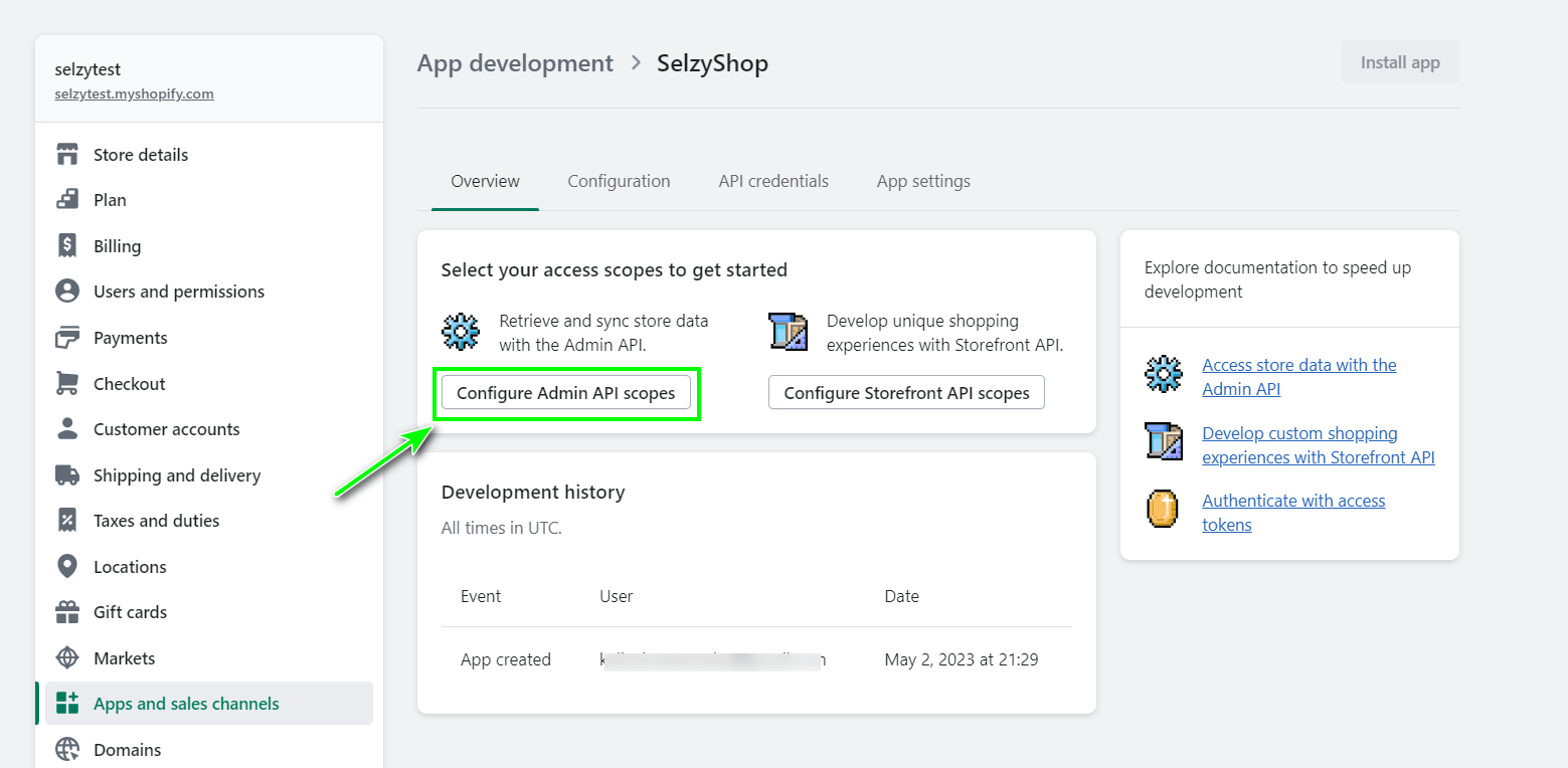 How to connect Selzy with Shopify 