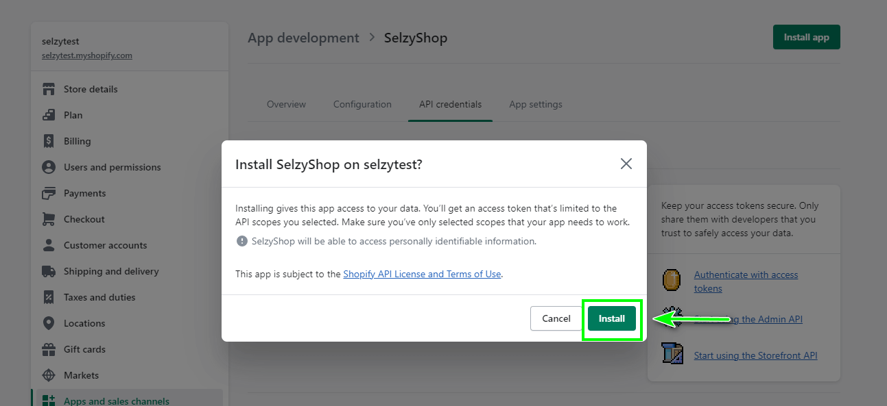 How to connect Selzy with Shopify 