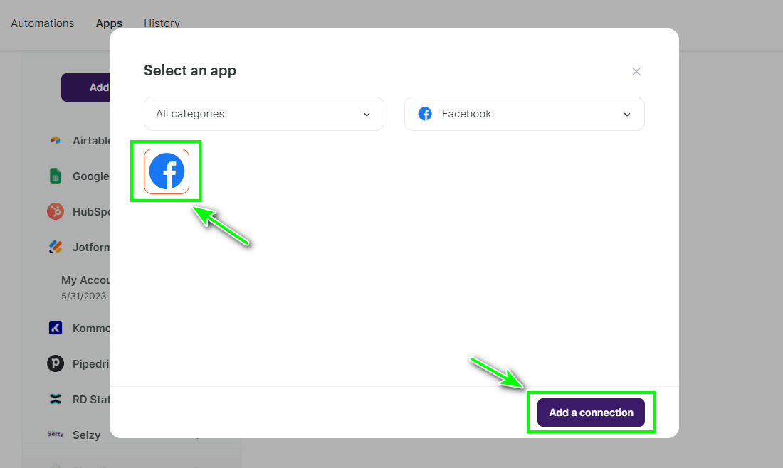 How to connect Selzy with Facebook 