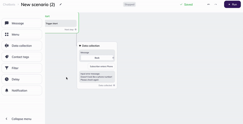 Adding a notification block to the chat map