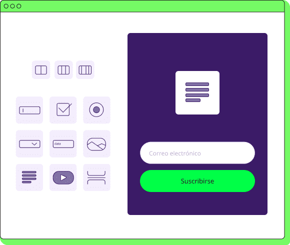 Editor de formularios de suscripción de arrastrar y soltar