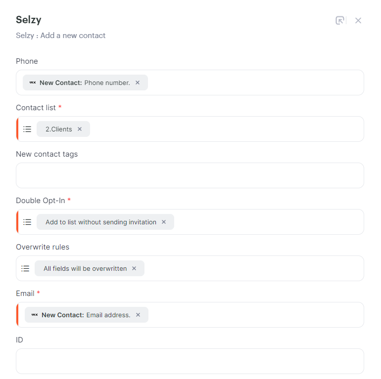 How to connect WIX with Selzy 