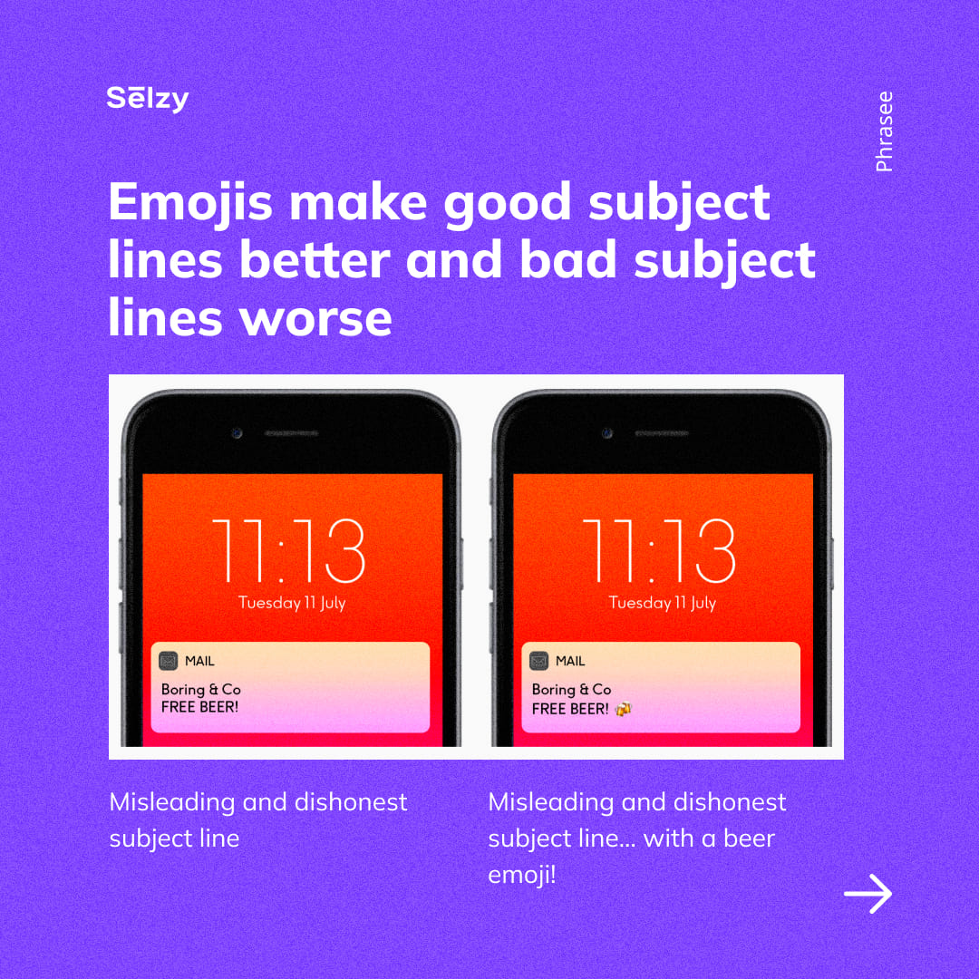 Emojis enhance the impact of subject lines