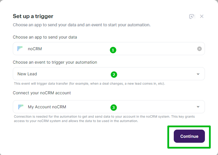 How to connect noCRM with Selzy