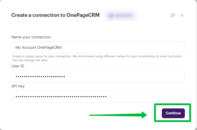 How to connect OnePageCRM with Selzy