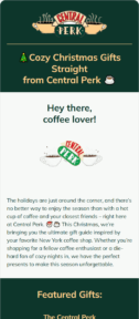 Central Perk email template for mobile