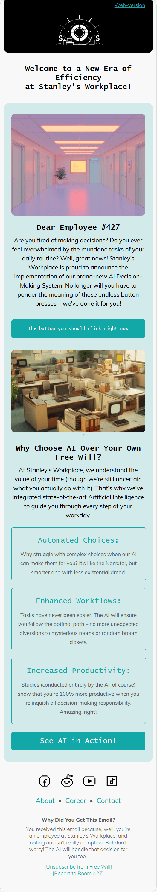 Stanley’s Workplace email template for mobile