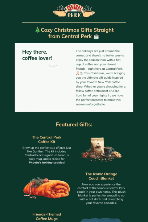 Central Perk Christmas email template