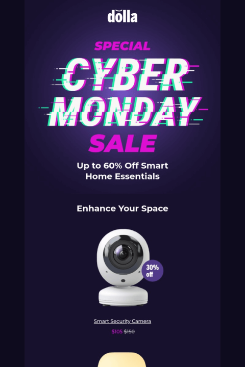 Special Cyber Monday email template