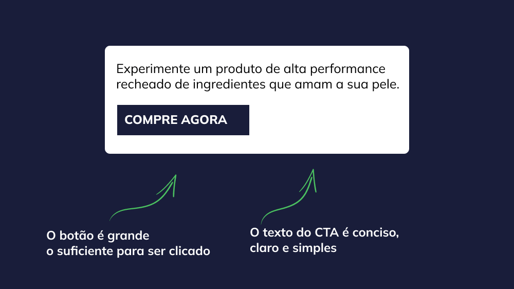 Um botão ou link de chamada para ação que direciona os leitores para uma página de site ou aplicativo, geralmente apresentando um design diferenciado.