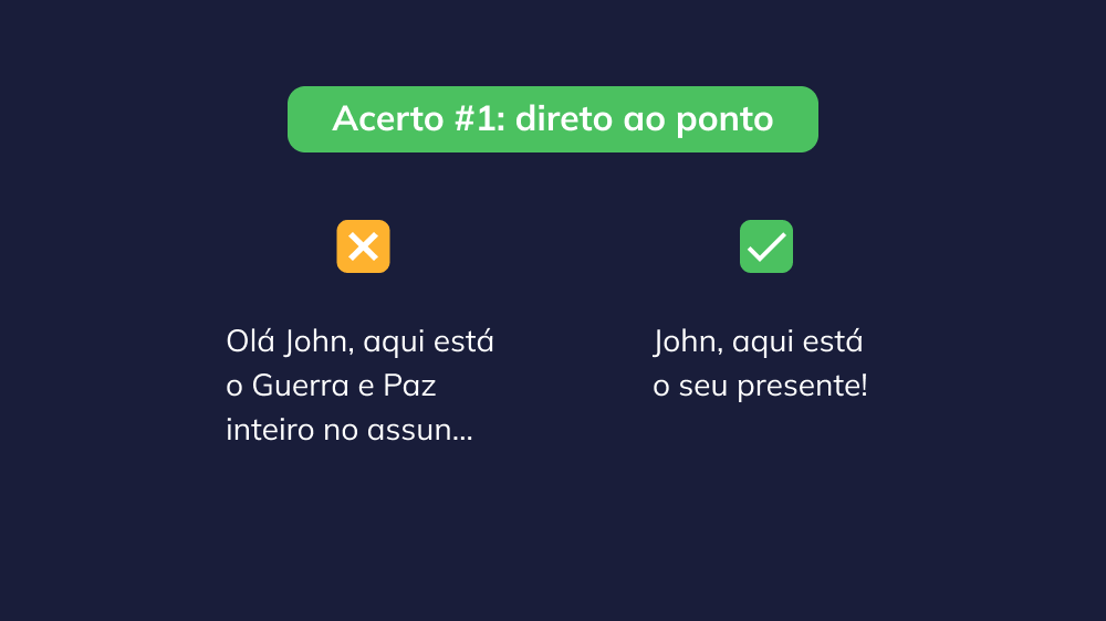 Exemplo de como usar 40 caracteres de forma eficaz em um formato de texto.