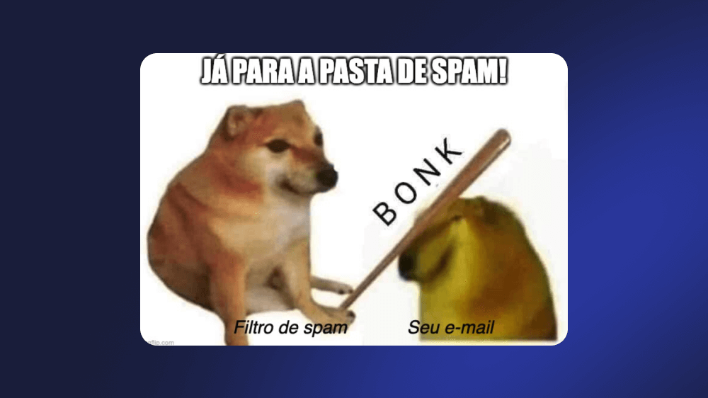 Um meme espirituoso retratando filtros de spam, demonstrando seu papel em evitar que e-mails indesejados atravanquem as caixas de entrada.