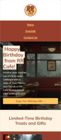 RR Cafe email template for mobile
