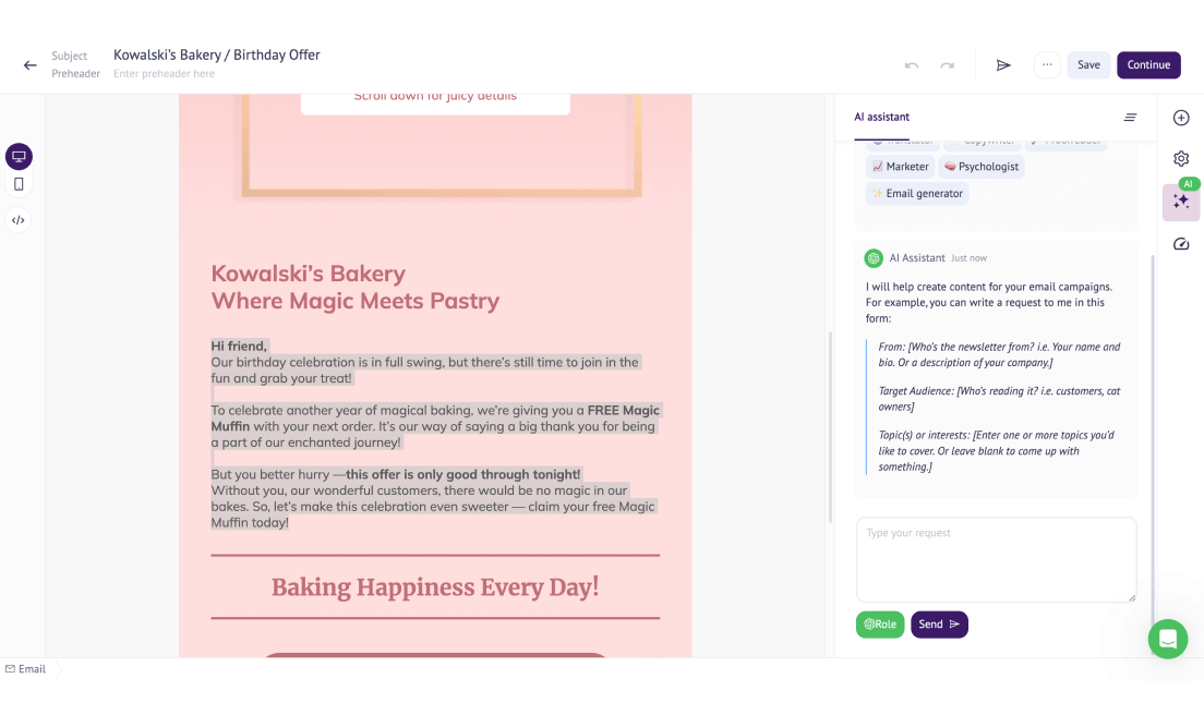AI writing assistant