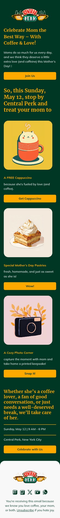 Mother’s Day email template for mobile