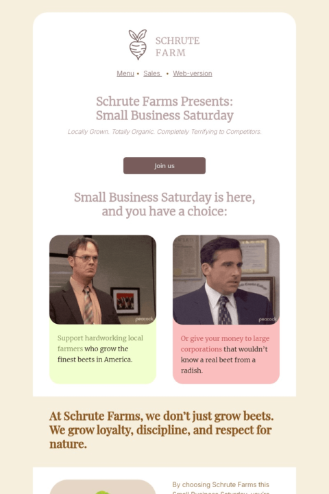 Small Business Saturday email template