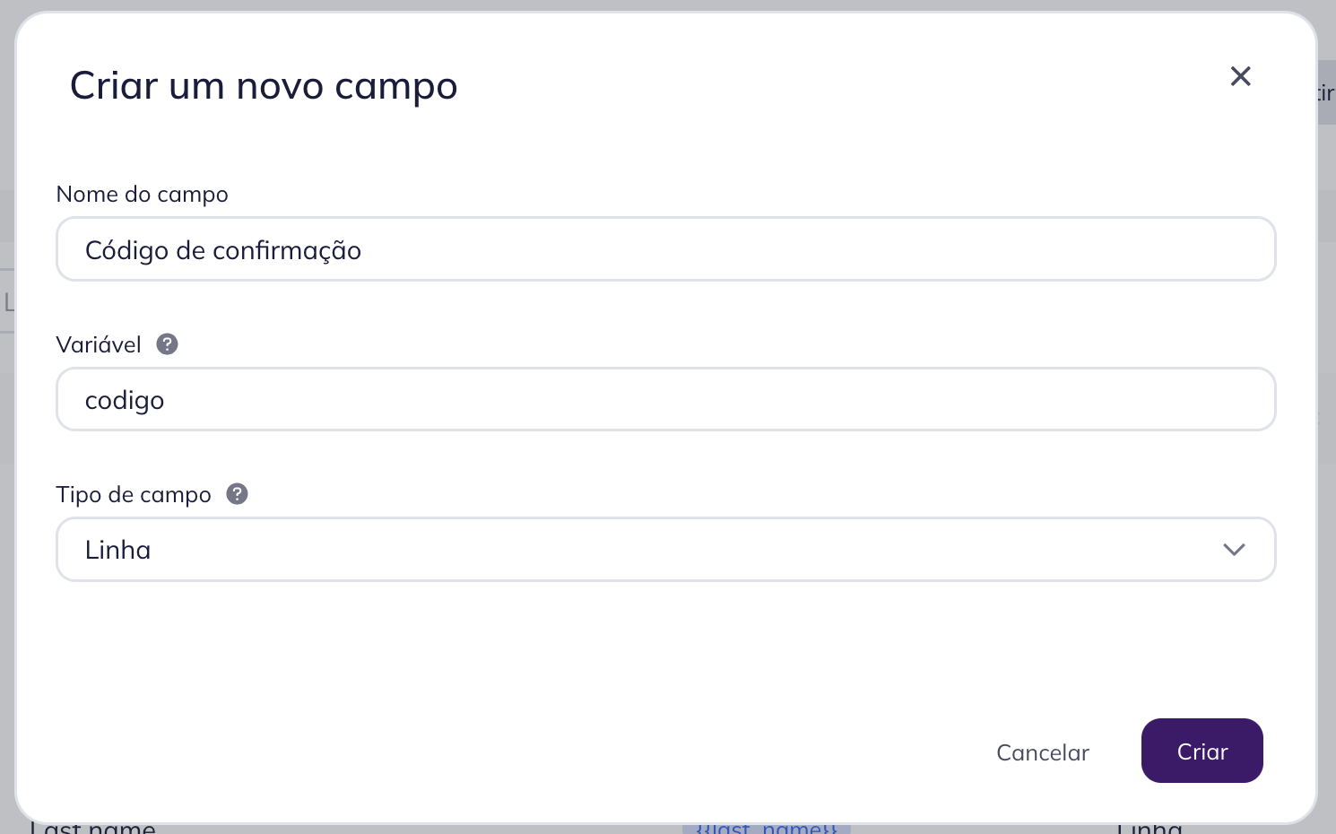 Criando um campo personalizado. 