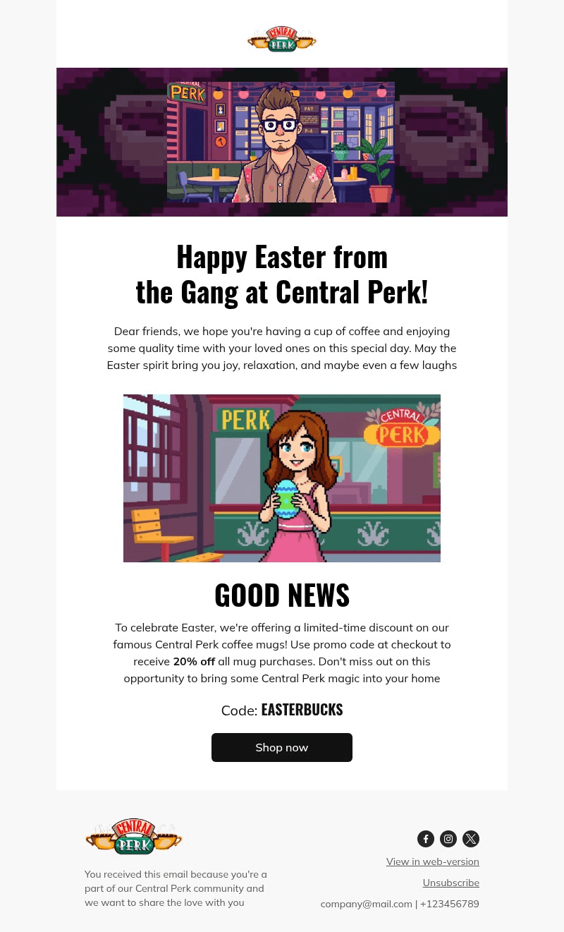 Happy Easter email template for desktop