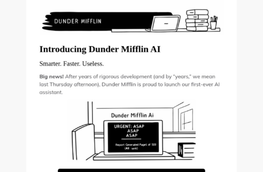 AI Launch email template for desktop