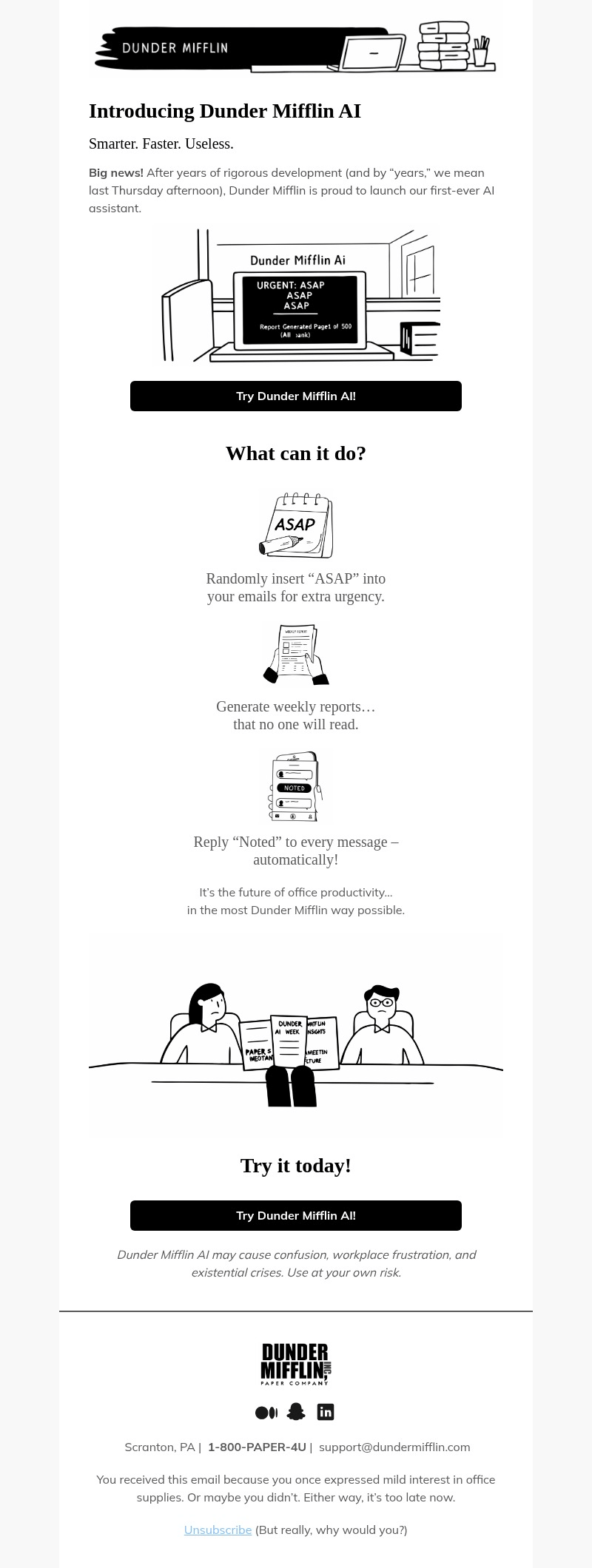 AI Launch email template for desktop