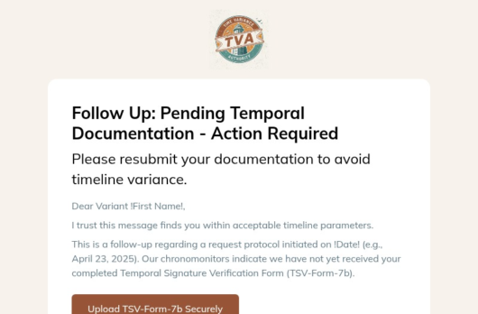 Follow-Up Request email template for desktop