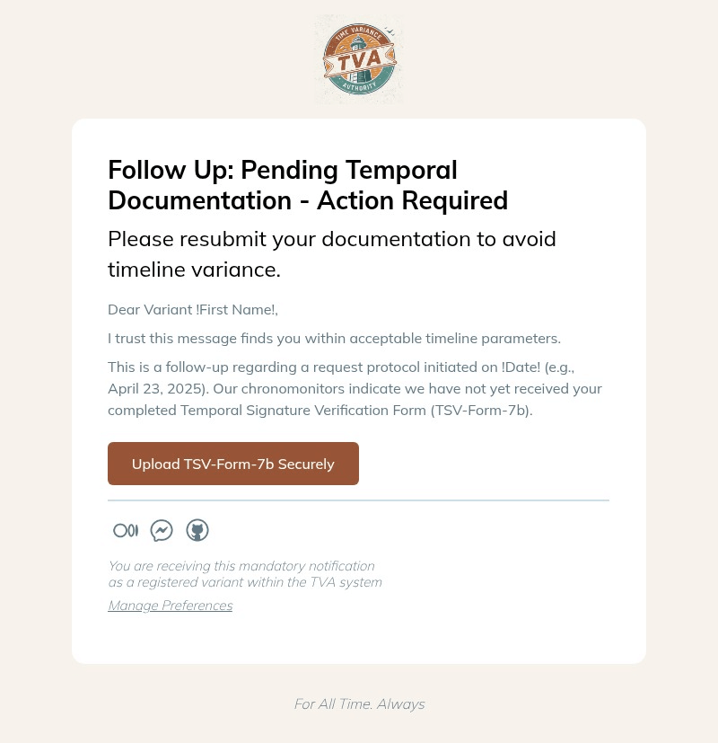 Follow-Up Request email template for desktop