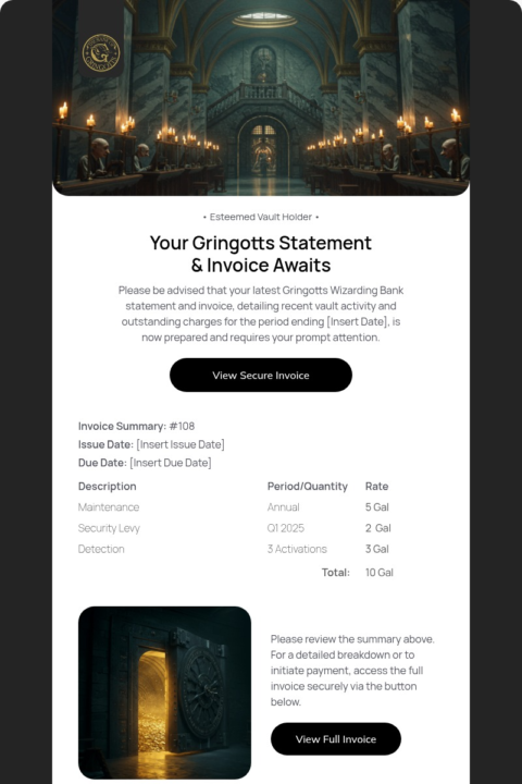 Invoice email template