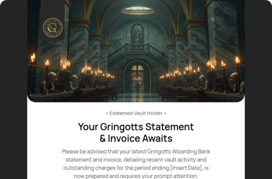 Bank Statement email template for desktop