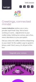 Lumen Industries email template for mobile