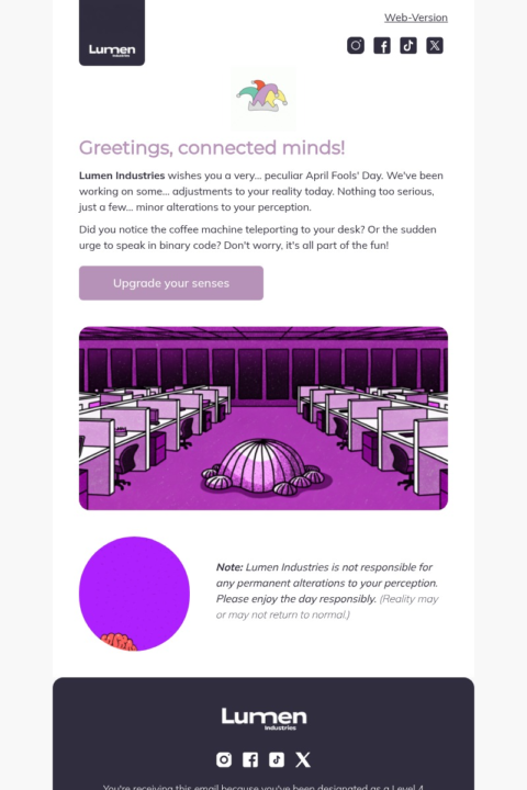 April Fool's Day email template