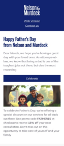 Nelson & Murdock email template for mobile