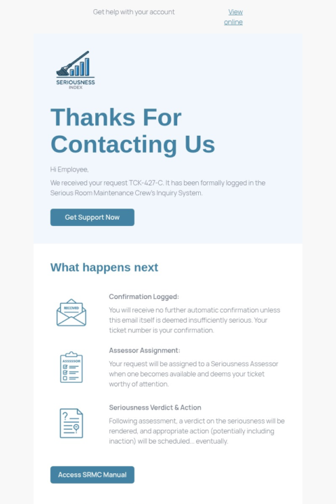 Customer service email template