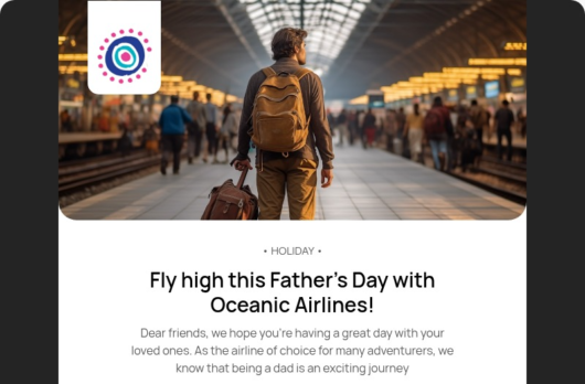 Oceanic Airlines email template for desktop