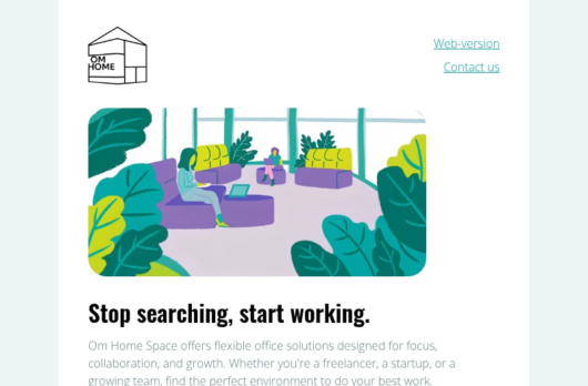Workspace Promotion email template for desktop