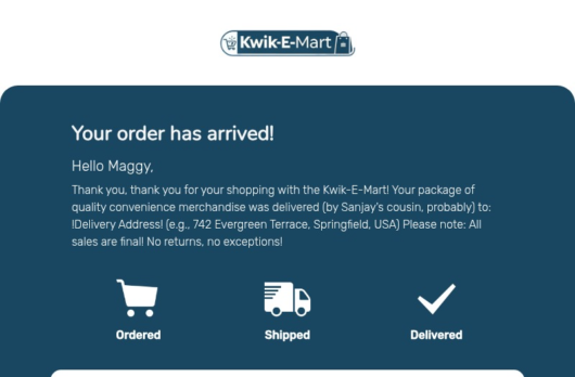 E-Mart email template for desktop