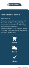 E-Mart email template for mobile