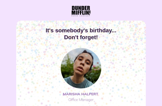 Birthday Reminder email template for desktop